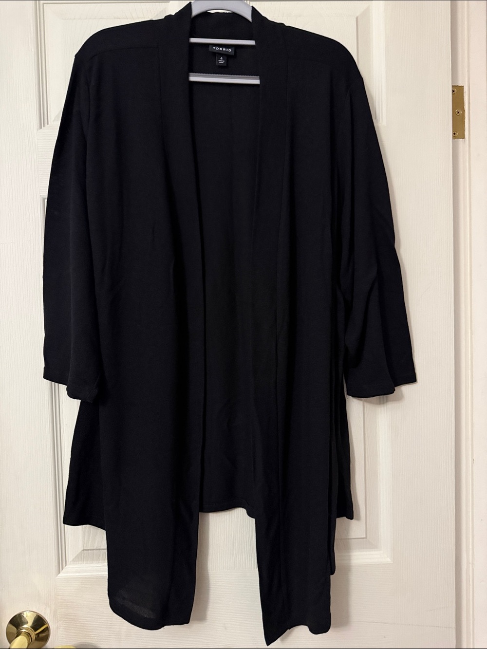 Torrid Soft Lightweight Open Drape Front 3/4 Sleeve Cardigan Sz 4, 4X, 26